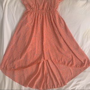Peach Floral Dress - size Medium